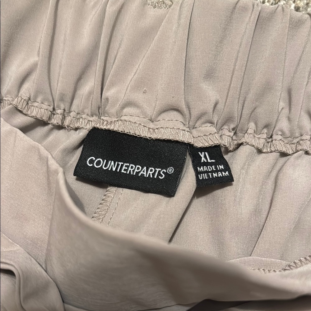Counterparts Women's Taupe Chinos with Tie Belt Waist 19” - Picture 2 of 5